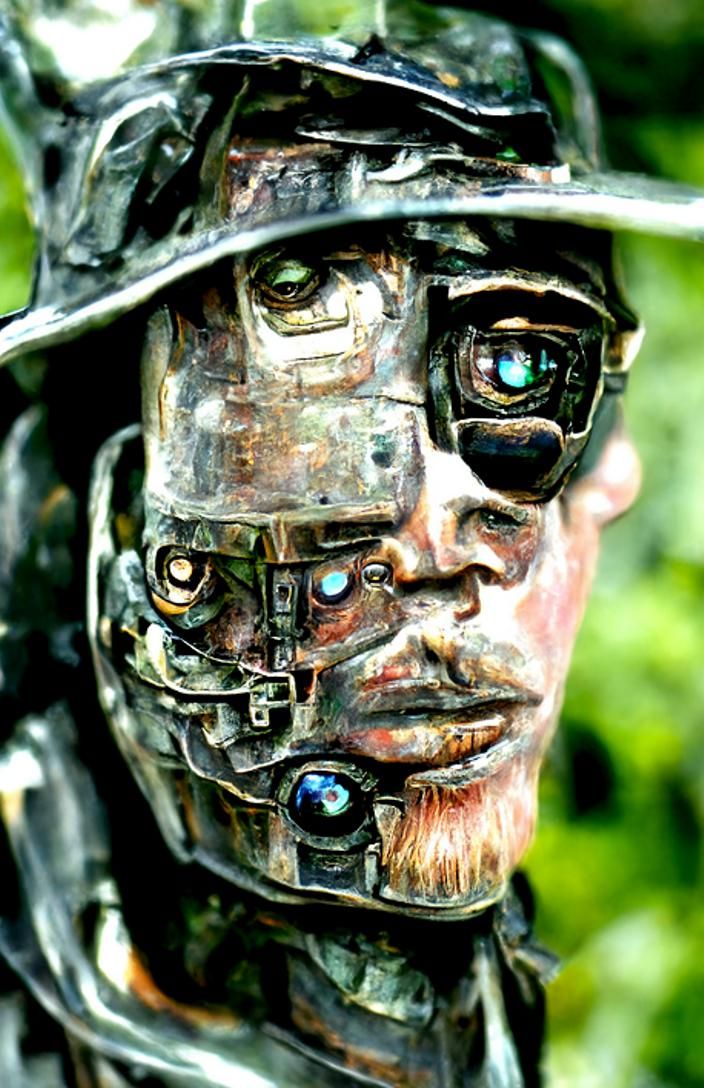 Vietnam War G.I. Robot Portrait in Cel Shading