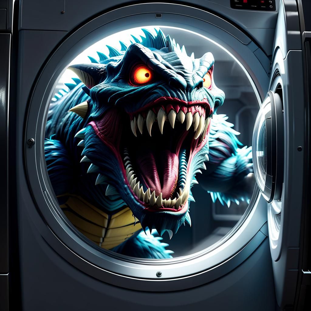 Monster in Washing Machine: 3D Game Cinematic