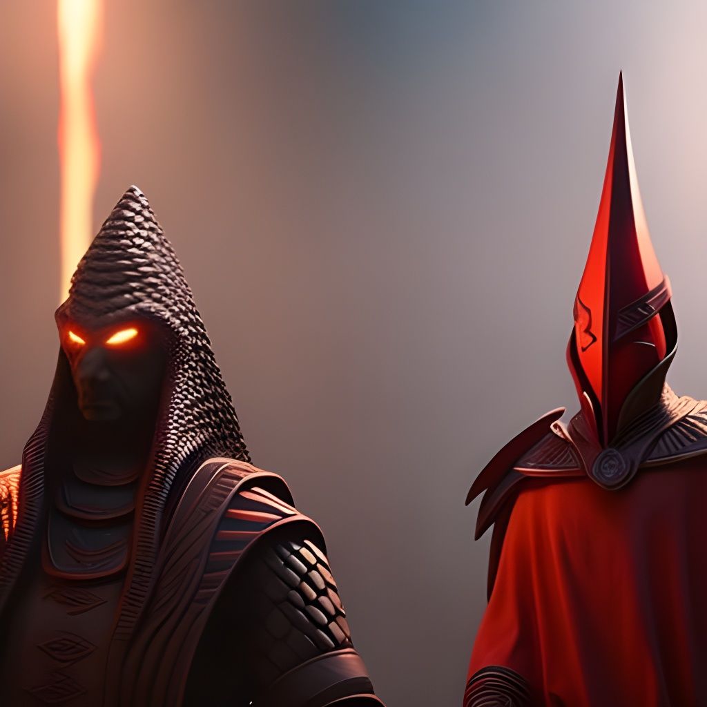 Cobra-Headed Reptilian Priests with Scaly Hoods