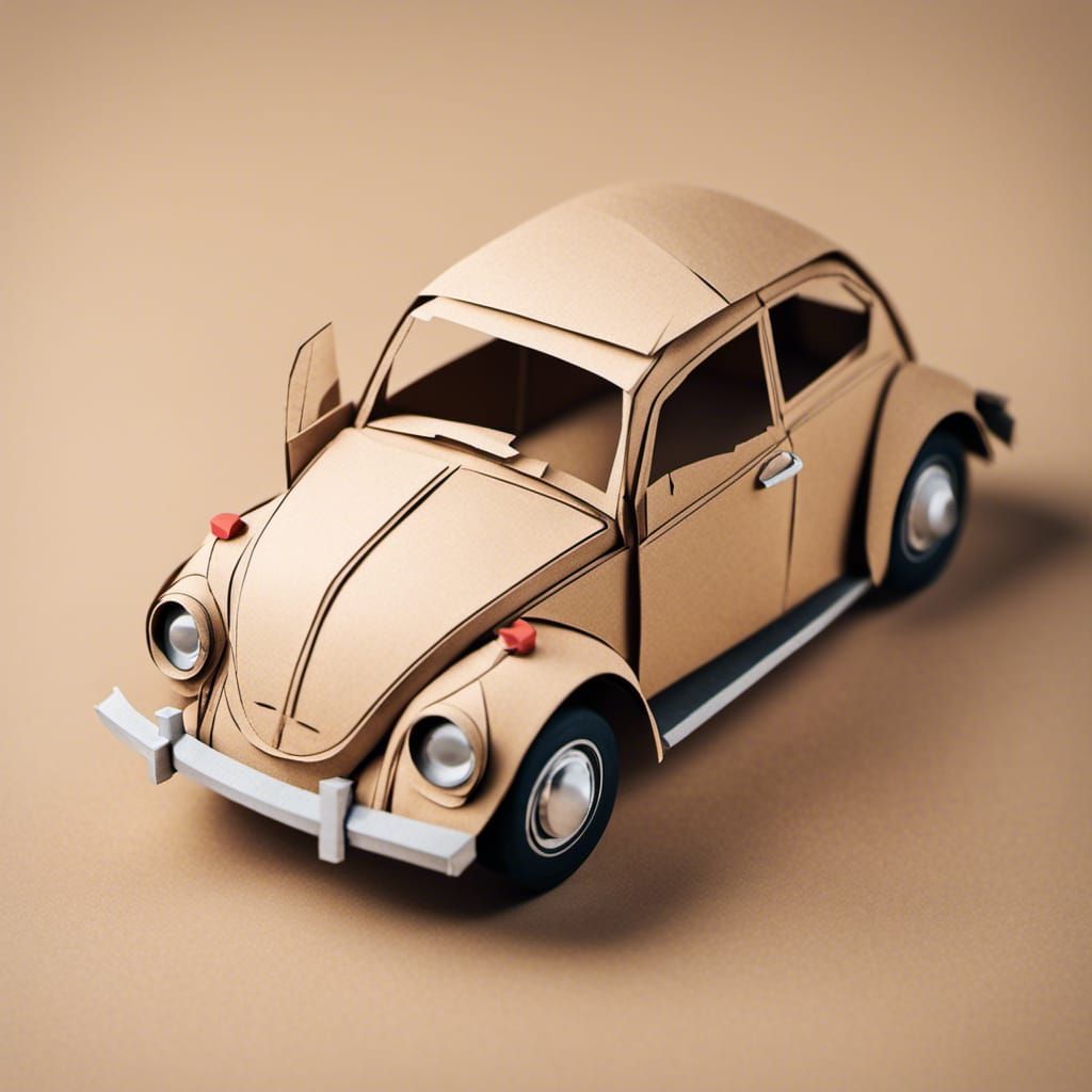 Origami Volkswagen Beetle Papercraft in 8K