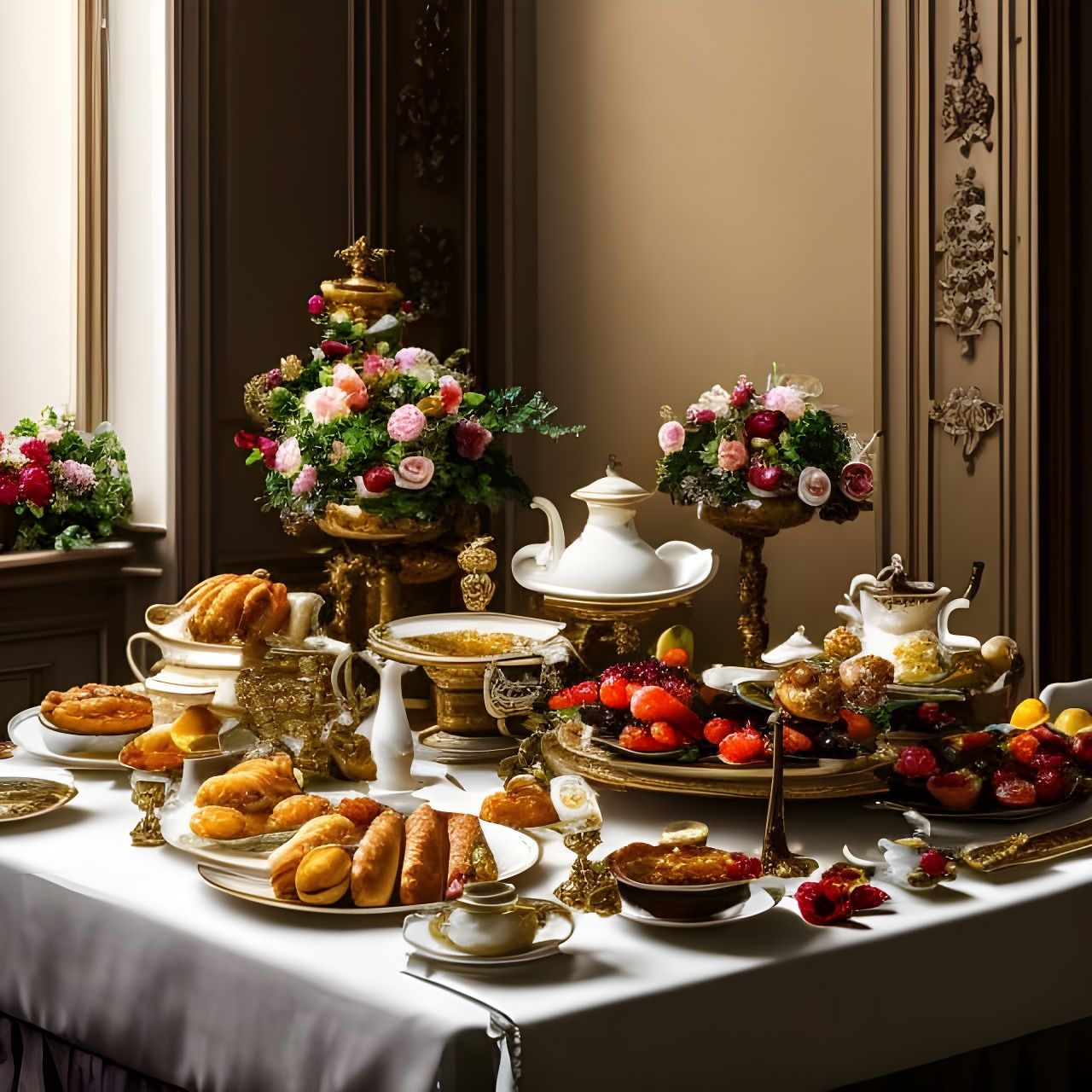 Rococo Still Life: Lavish Breakfast Feast
