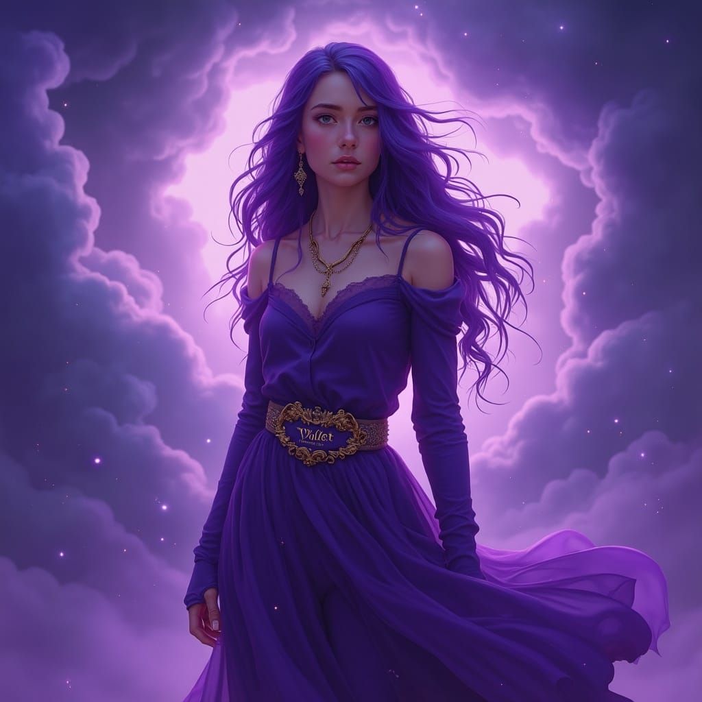 The Violet Witch Casting Cosmic Glow