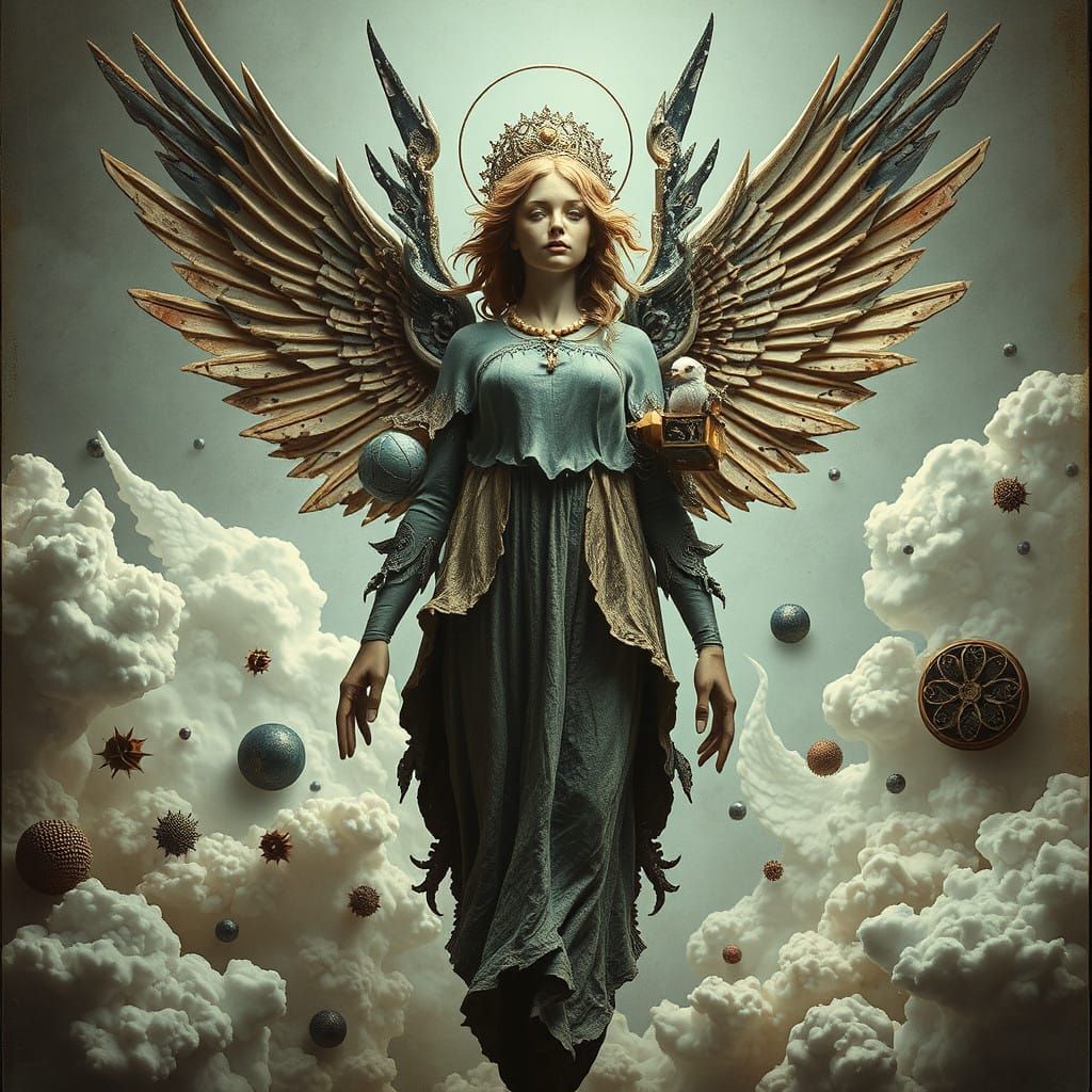 Surrealist Angel in Harmony and Chaos