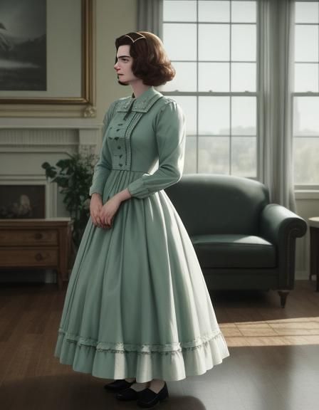 Cinematic Film Still of a Crossdressing Boy