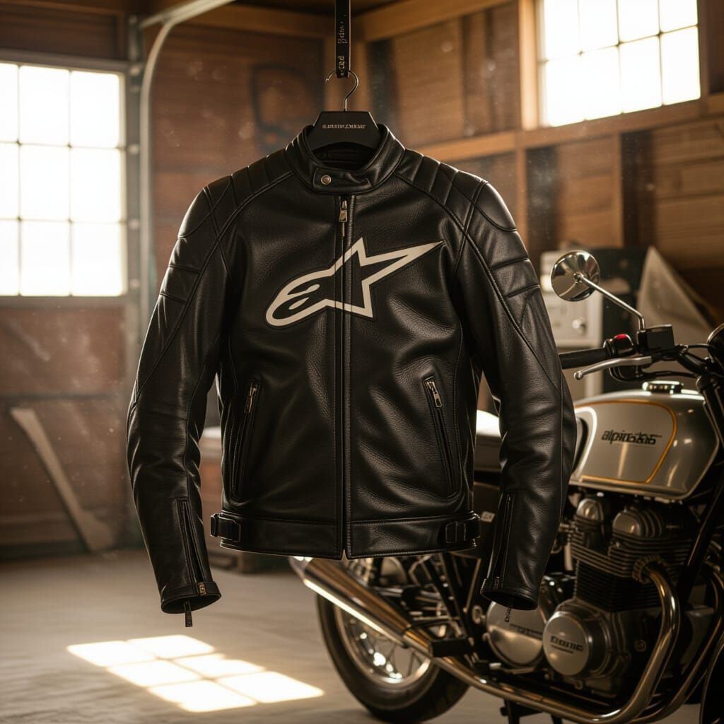 Retro Alpinestars Jacket on Vintage Motorcycle