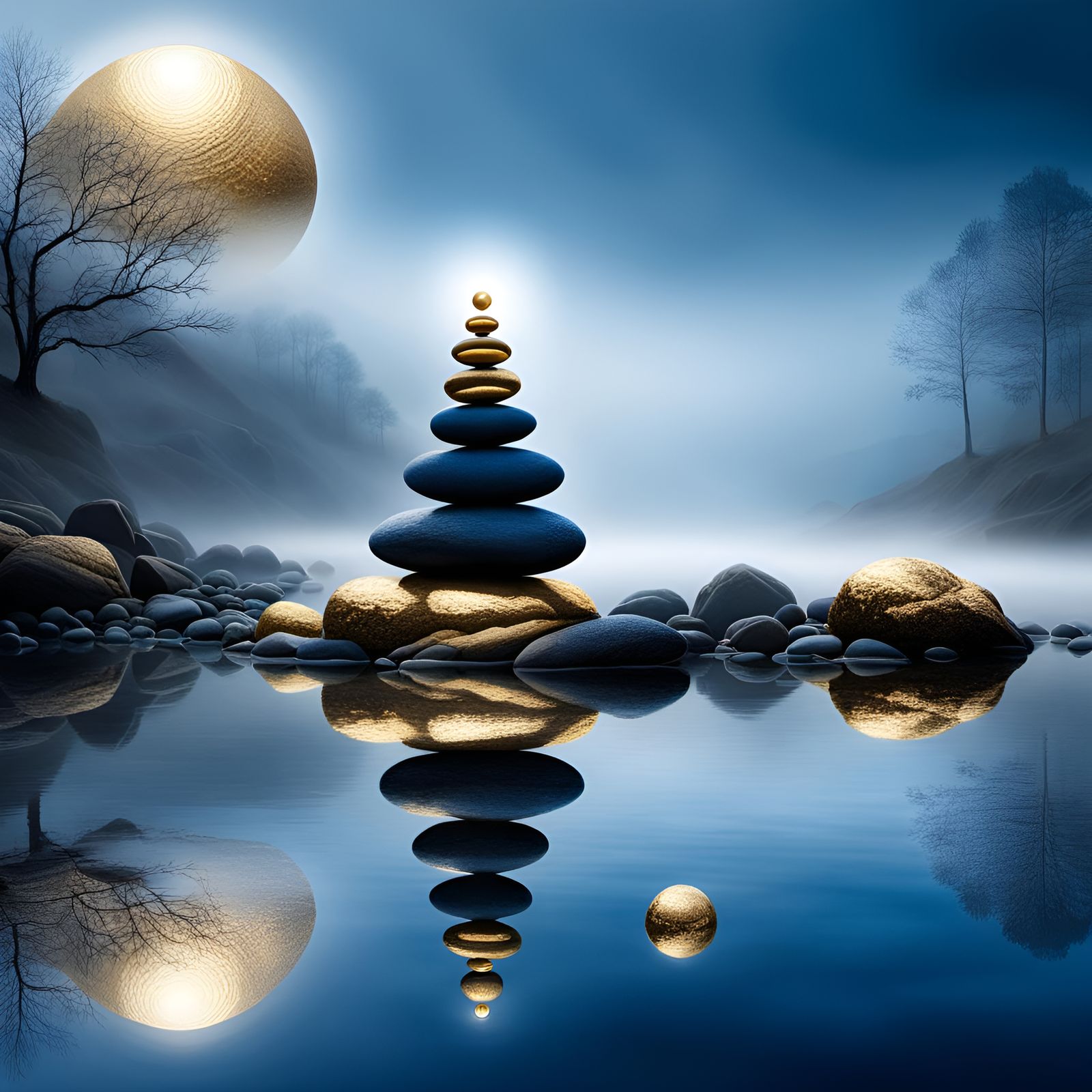 Sphere Stone Levitation - Cairn