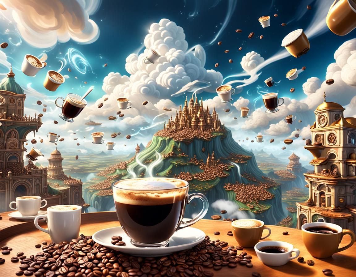 Coffee Fantasy World Concept Art in 8K