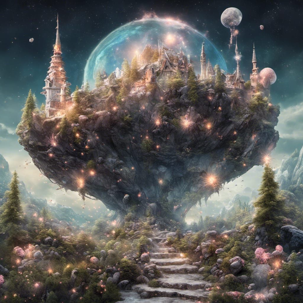 Asteroid Ruin in Whimsical Fairy Wonderland