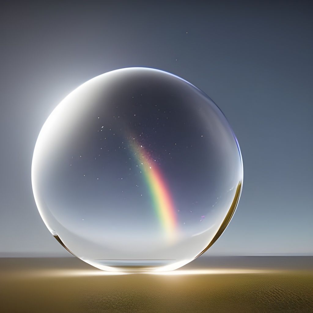 Rainbow Reflection in Glass Ball