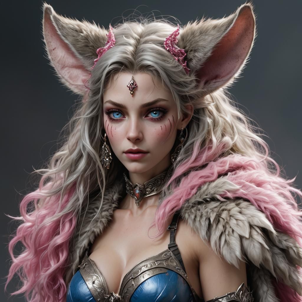 Detailed Ratwoman Portrait with Volumetric Lighting