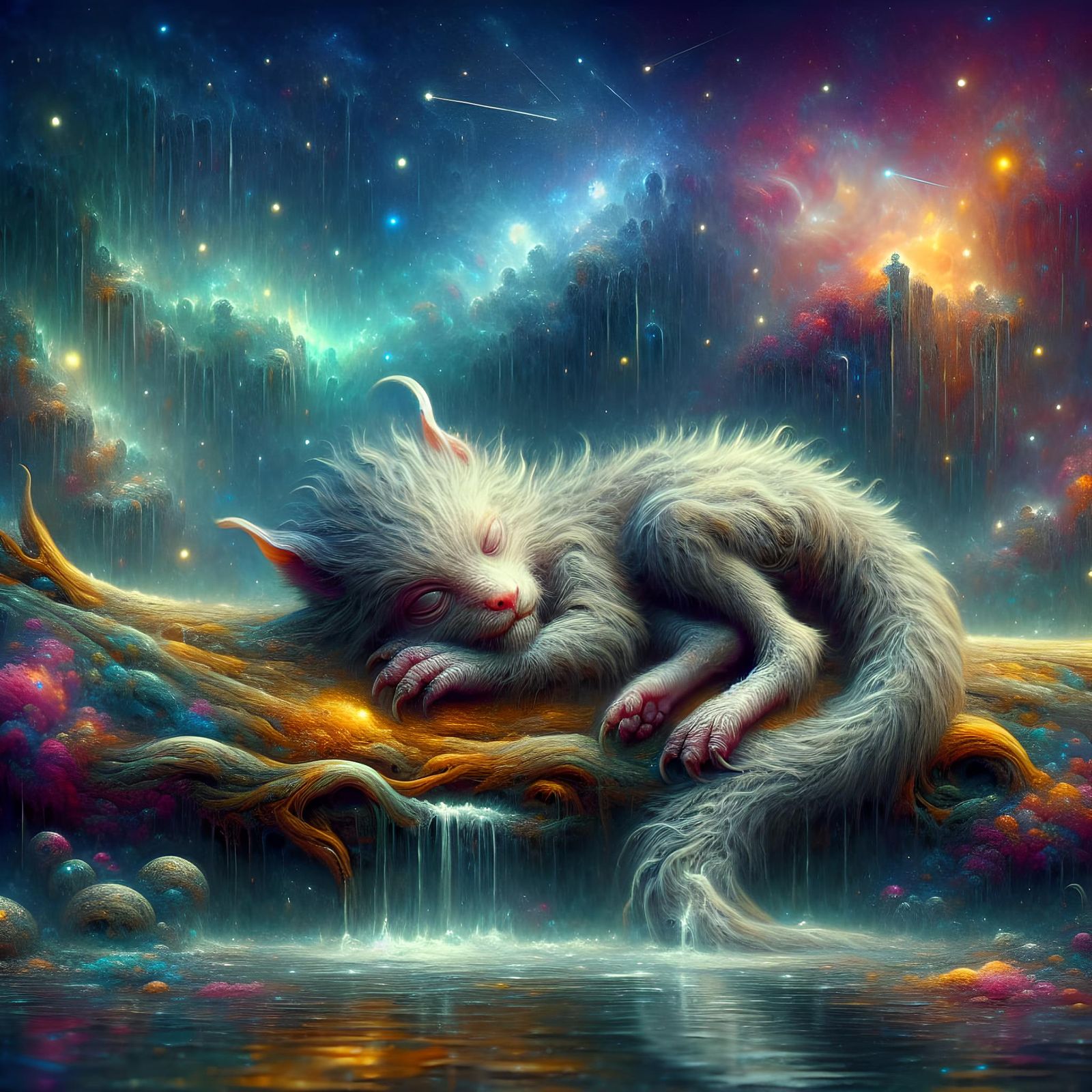 Hyperrealistic Oil Painting: Baby Werewolf Dream