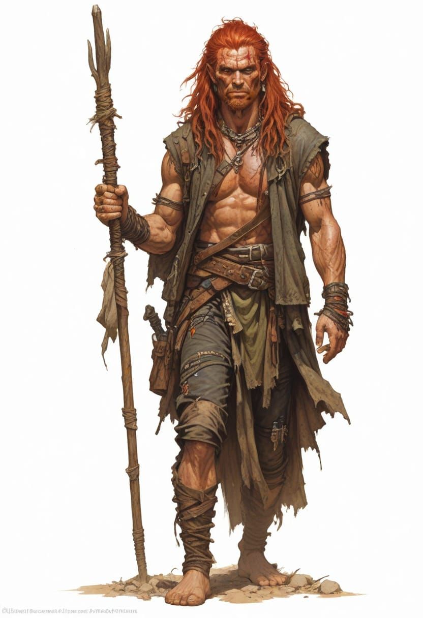 Heroic Red-Haired Survivor in Post-Apocalyptic World