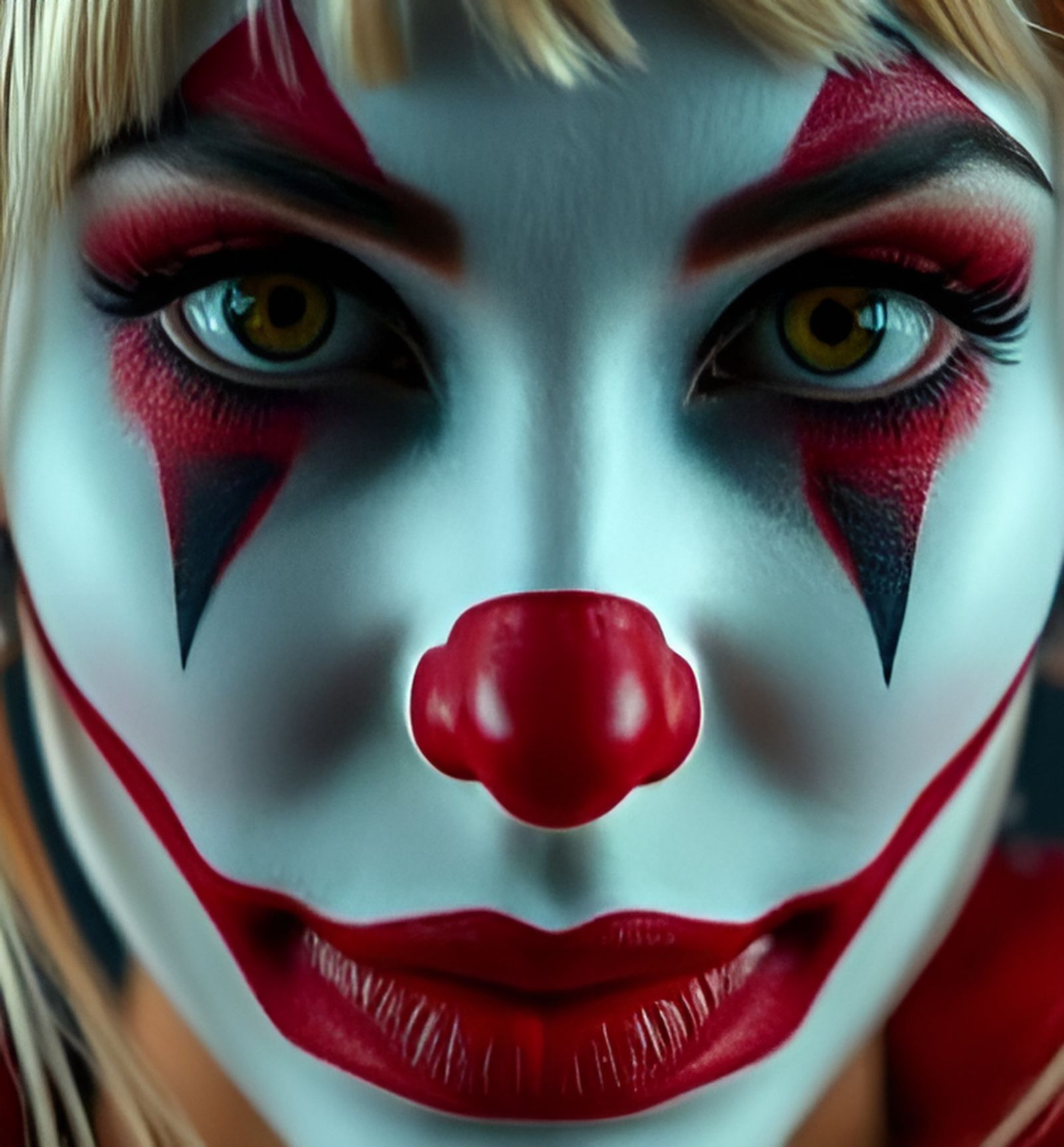 Gorgeous Female Clown in Close-Up Portrait