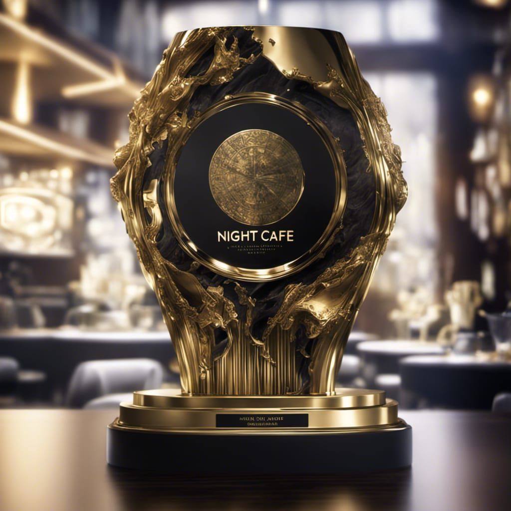 The 24 carat gold Night Cafe digital artist of the year trophy