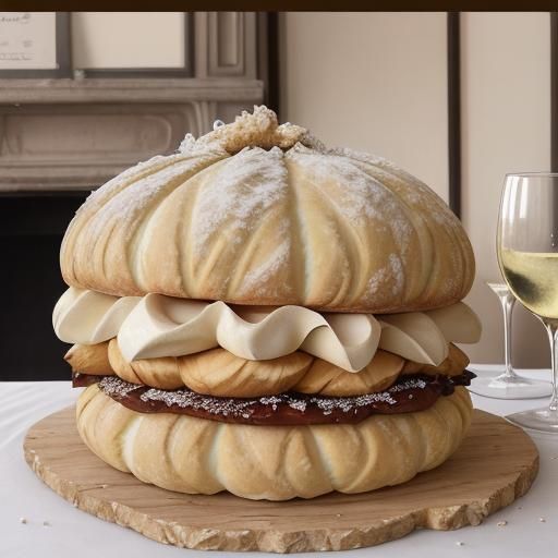 Charming Scene with Stork, Pretzel and White Wine