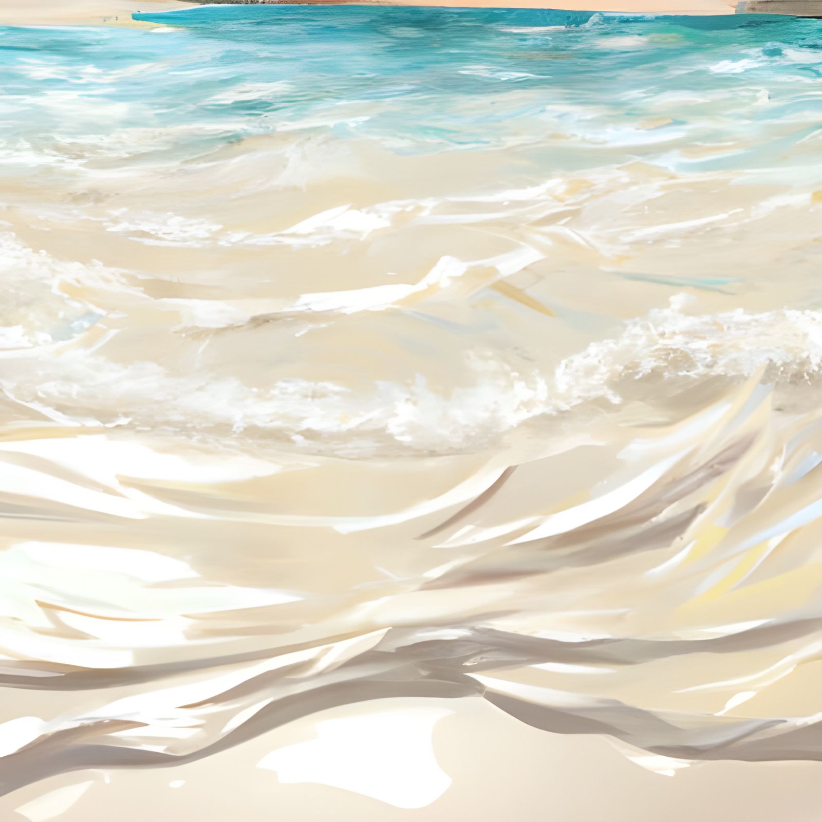 White Sand Beach in Art Nouveau Style