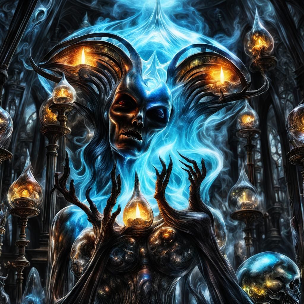 Crystalline Demon Emerges Under Hourglass