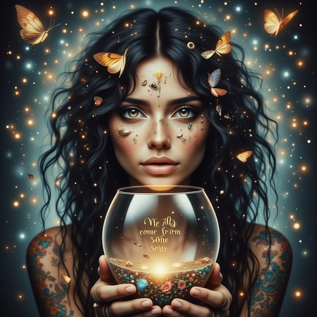 Surreal Mystic Goddess Emits Love and Peace