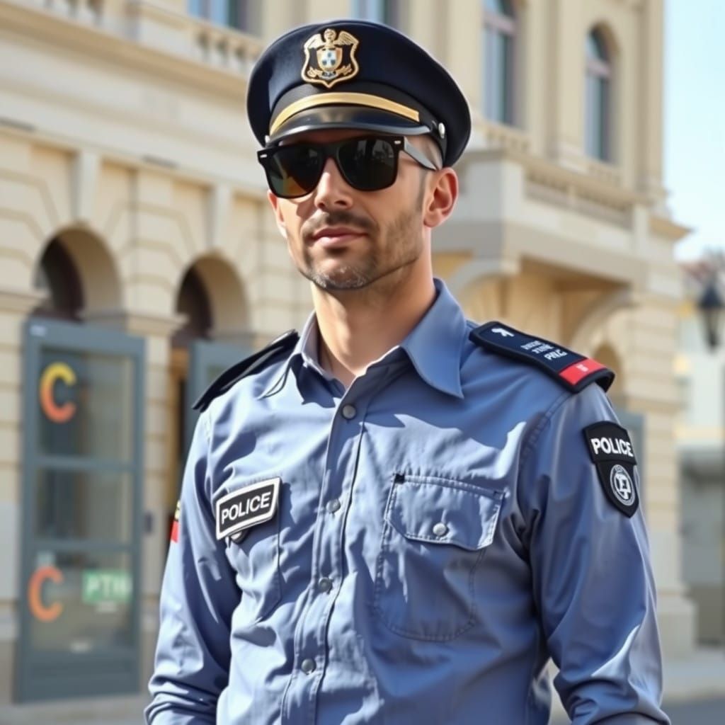 Arafed Man in Uniform Stands Guard in Parisian Streets