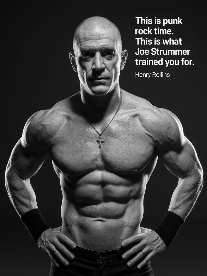 Henry Rollins in Punk Rock Style with Inspirational Quote