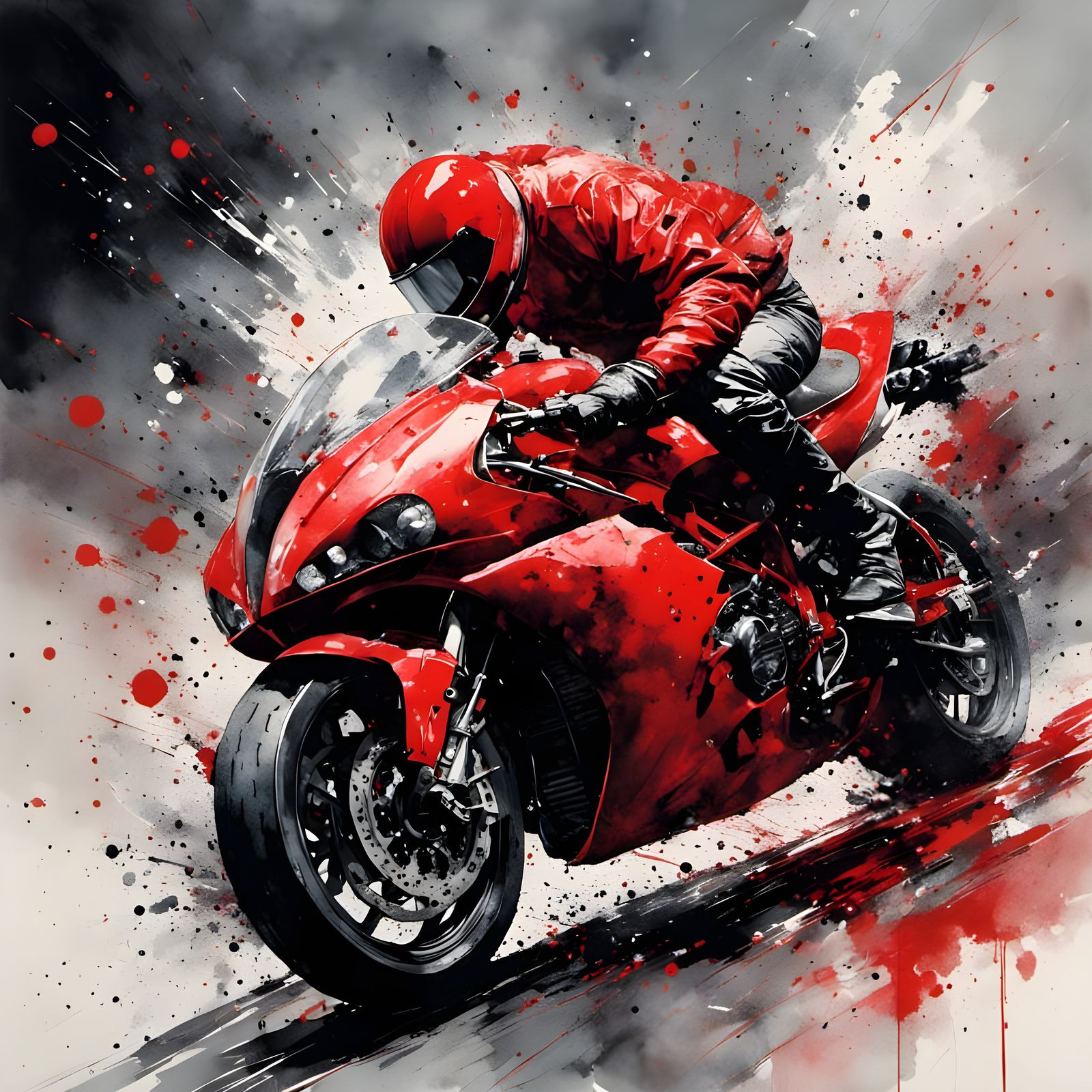 Racing Motorcycle in Vibrant Urban Landscape