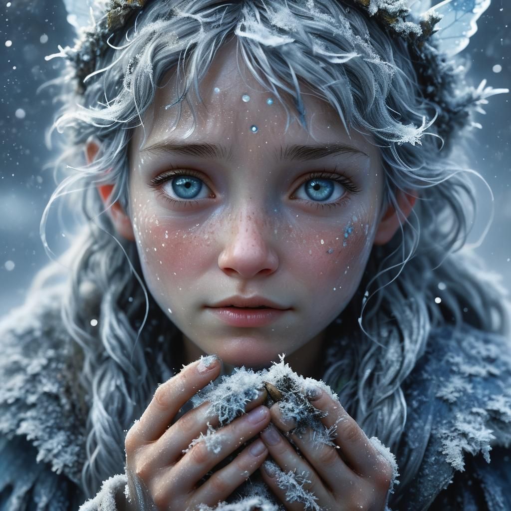 Fairy in Snowstorm: Cinematic Illustration