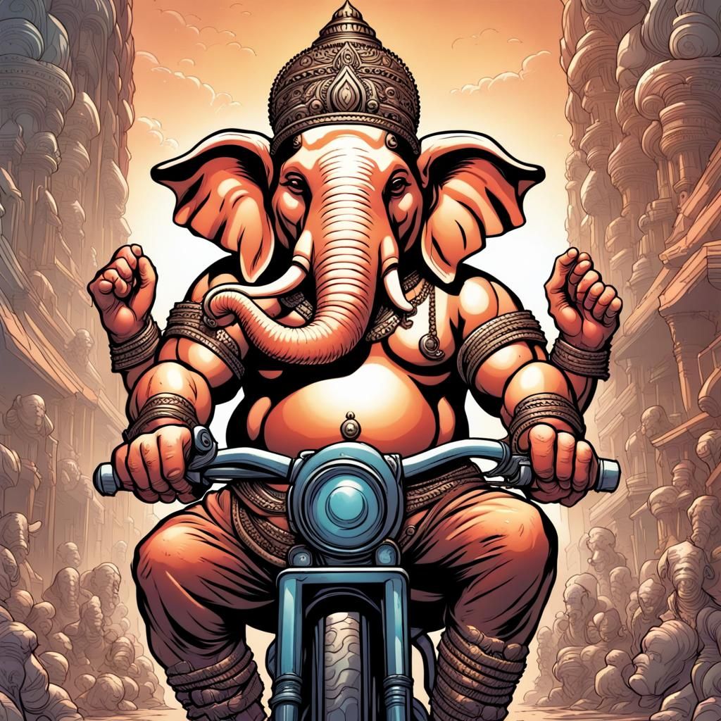 Ganesha Rides: Comic Book Art of the Elephant God