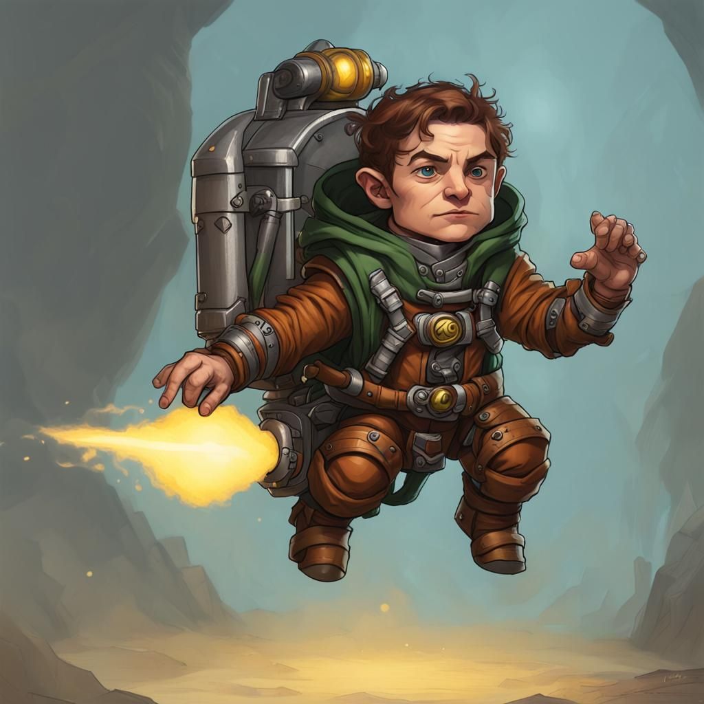 Halfling Rogue Ascends with Plasma Jetpack