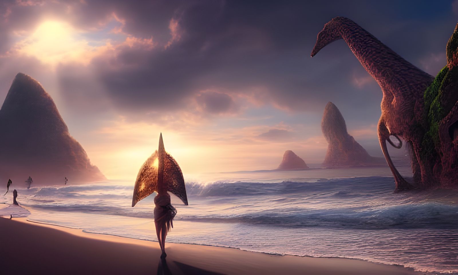 Epic Beach Scene in Digital Matte Painting