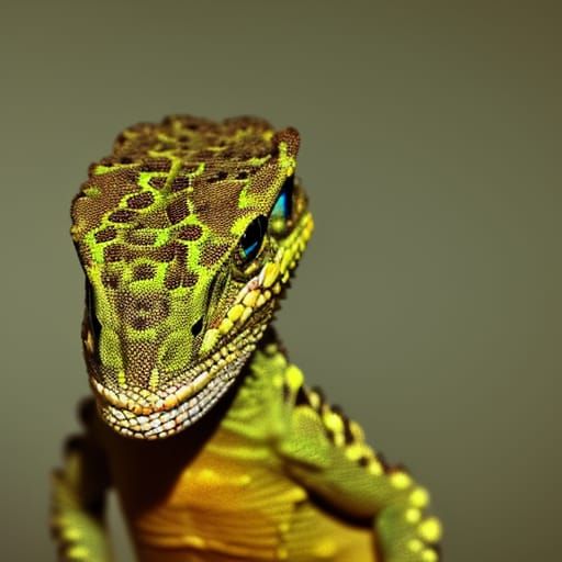 Photorealistic Lizard Portrait in Natural Light