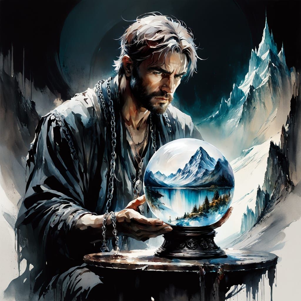 Dark Fantasy: Chained Man and Crystal Ball