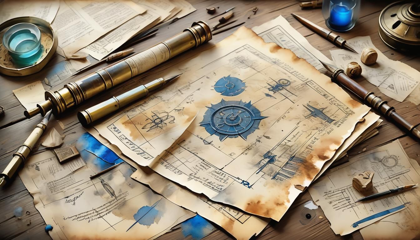 Warhammer 40k Blueprints in Watercolor Style