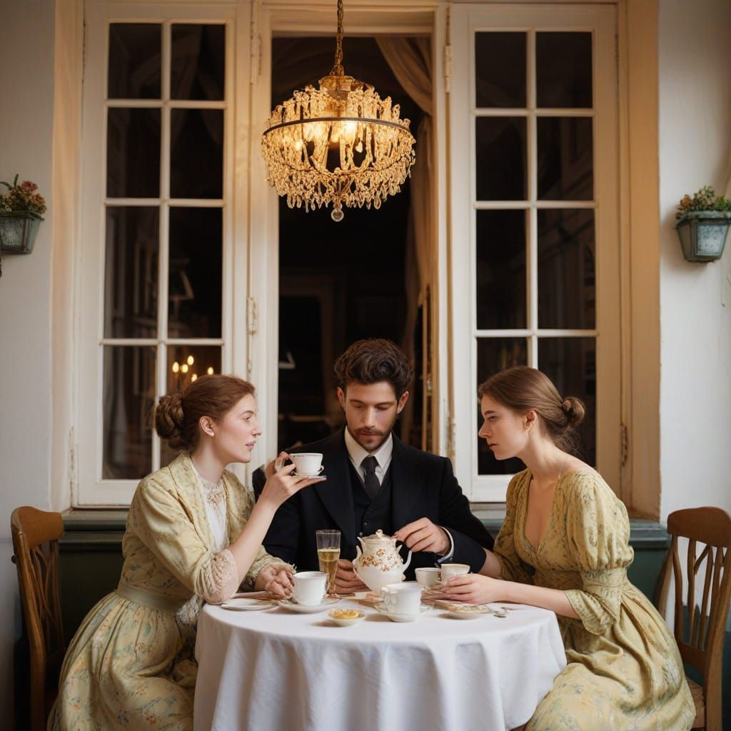 Romantic Canal Scene in Charming Watercolor Style