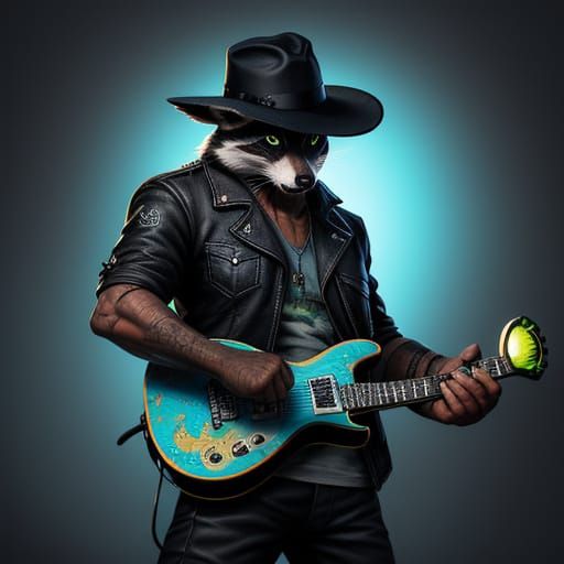 Raccoon Greaser in Misty, Colorful Concept Art