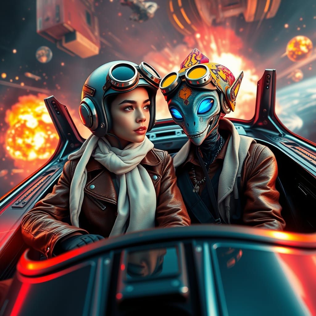 Heroic Space Pilots in Luxurious Retro Gear