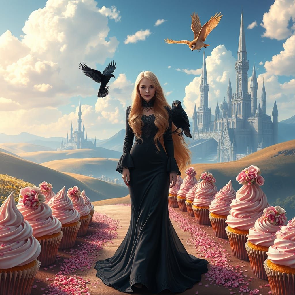 Regal Fantasy Goddess Walks Cupcake Road