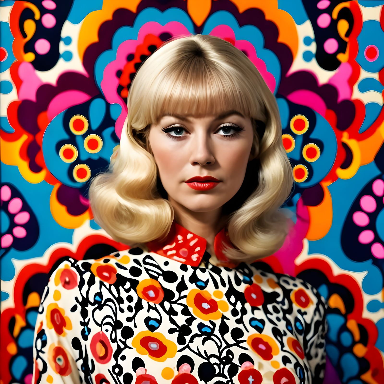 Groovy 1960s Portrait of a Blonde Woman