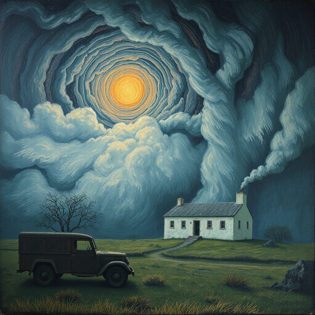 Melancholic Stormscape in Expressionist Style