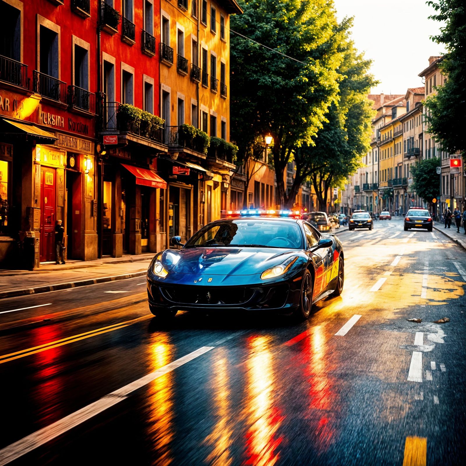 Police Chase Featuring Ferrari Italia