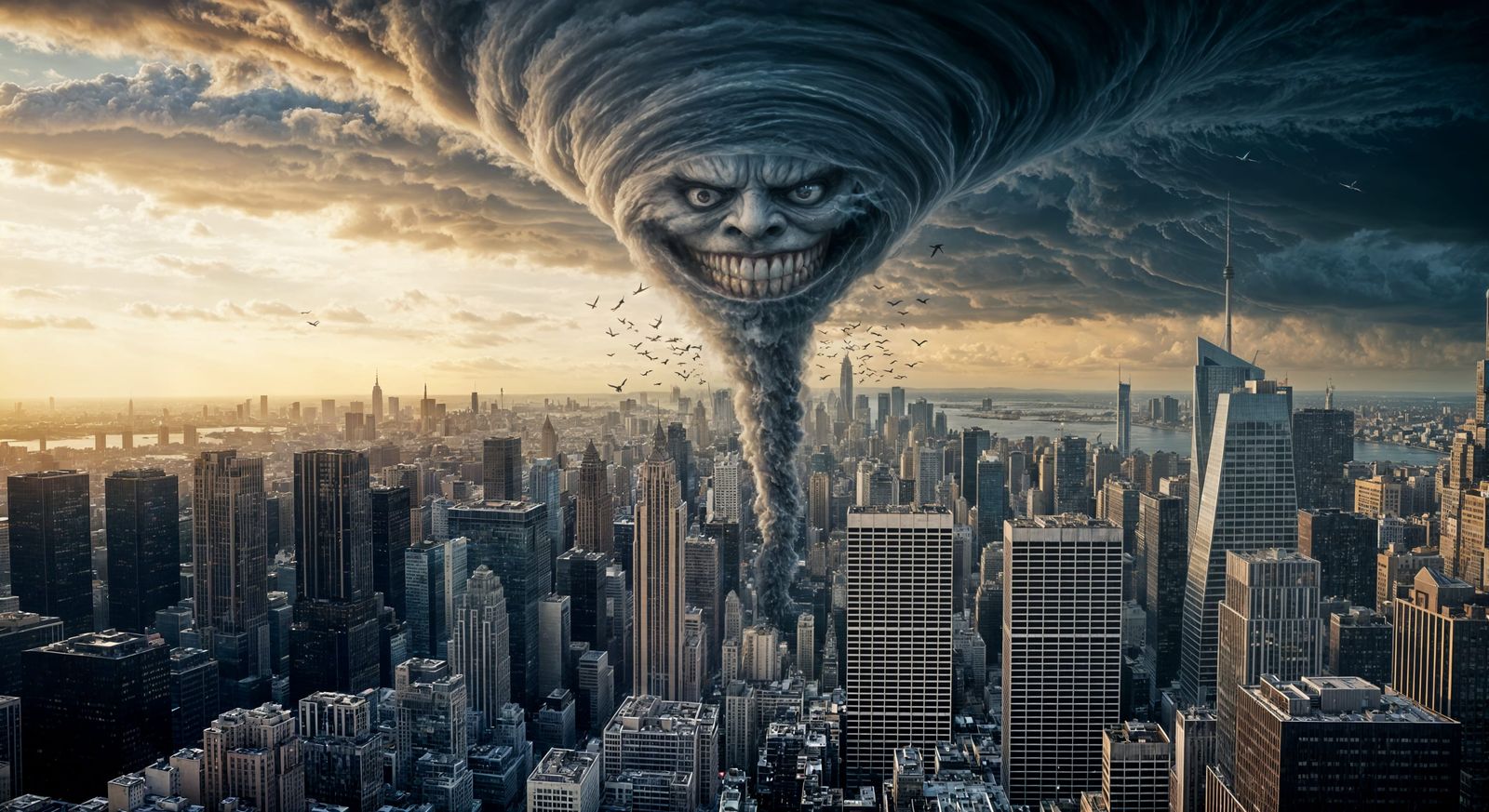 Menacing Tornado Tears Through Metropolis