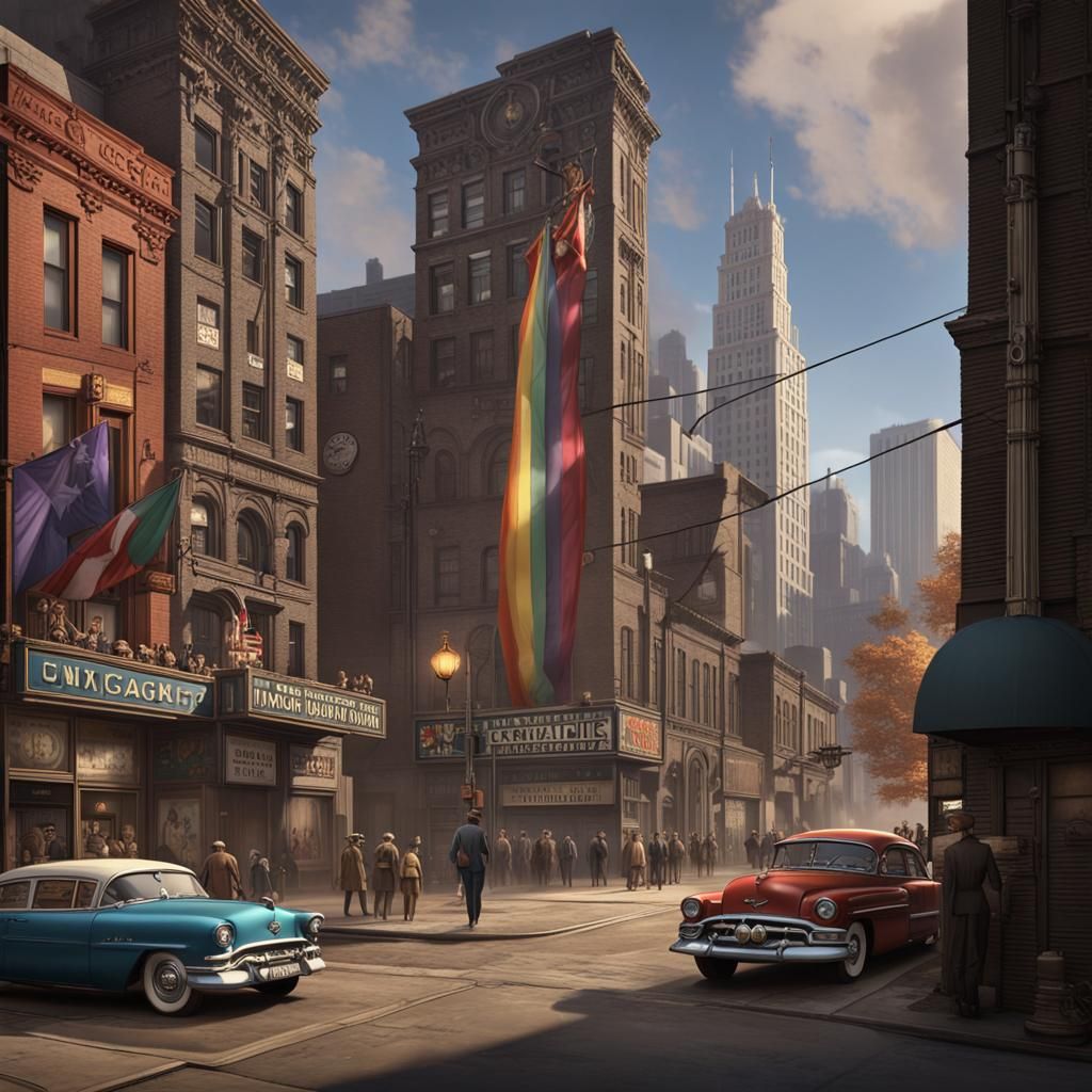 The Mattachine Society: Detailed Matte Painting