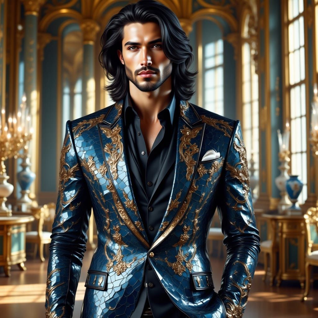 Fashion Model in Broken Glass Couture at Versailles