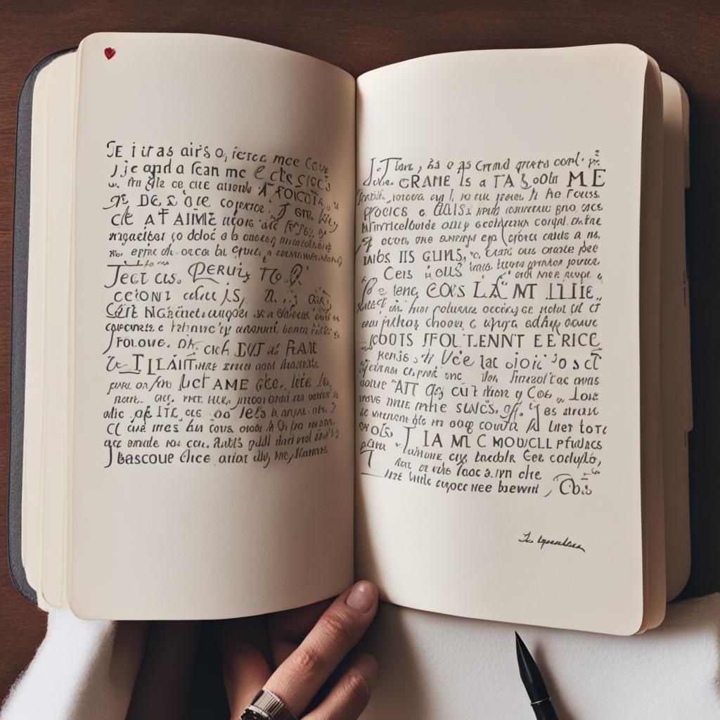 Repetitive "I Love You" Text Art