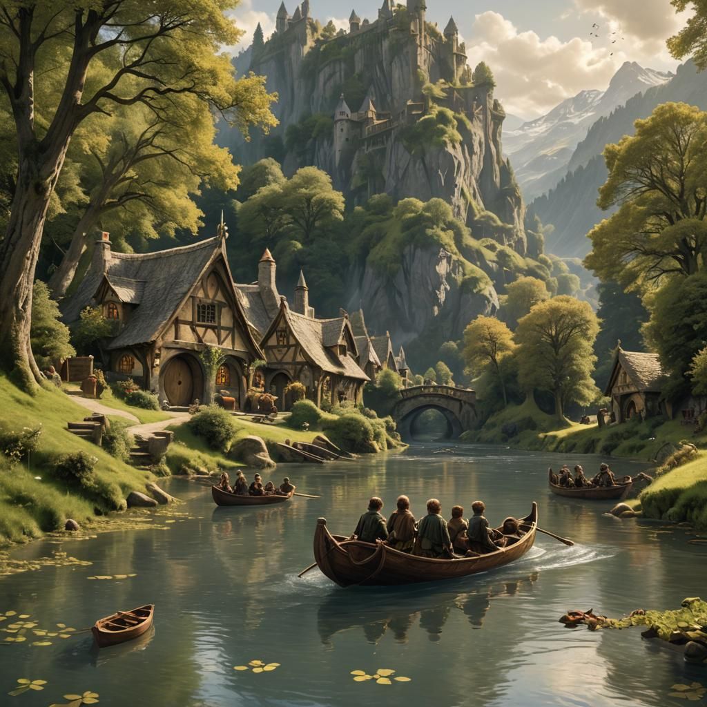 Hobbits Boating on the Anduin River