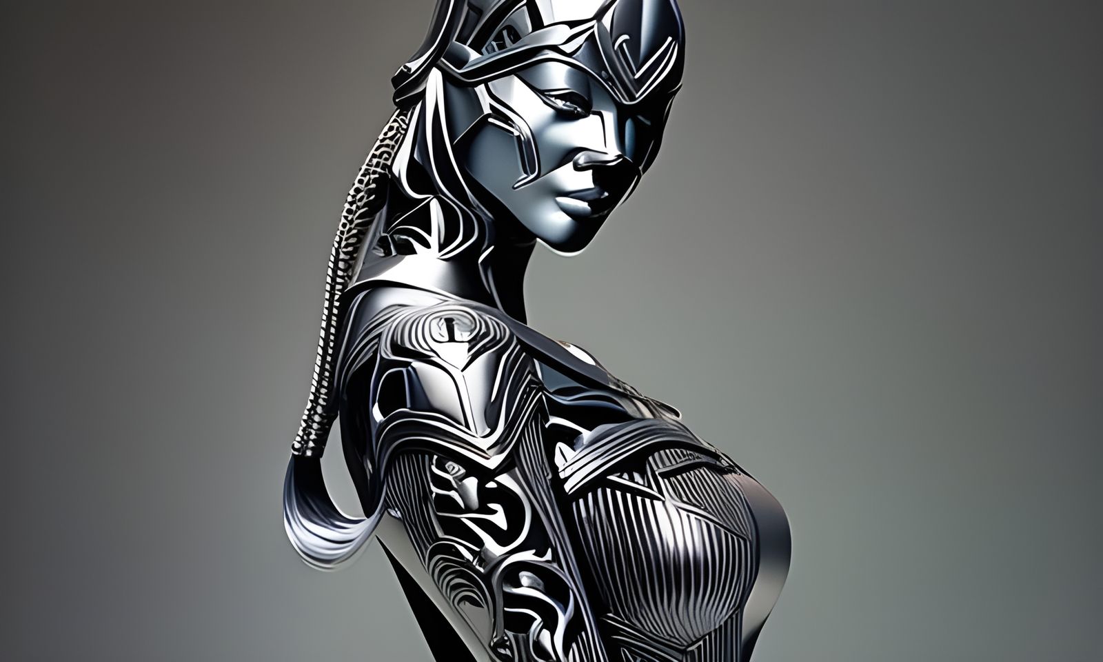 Chrome Android Woman in Rainy Cityscape