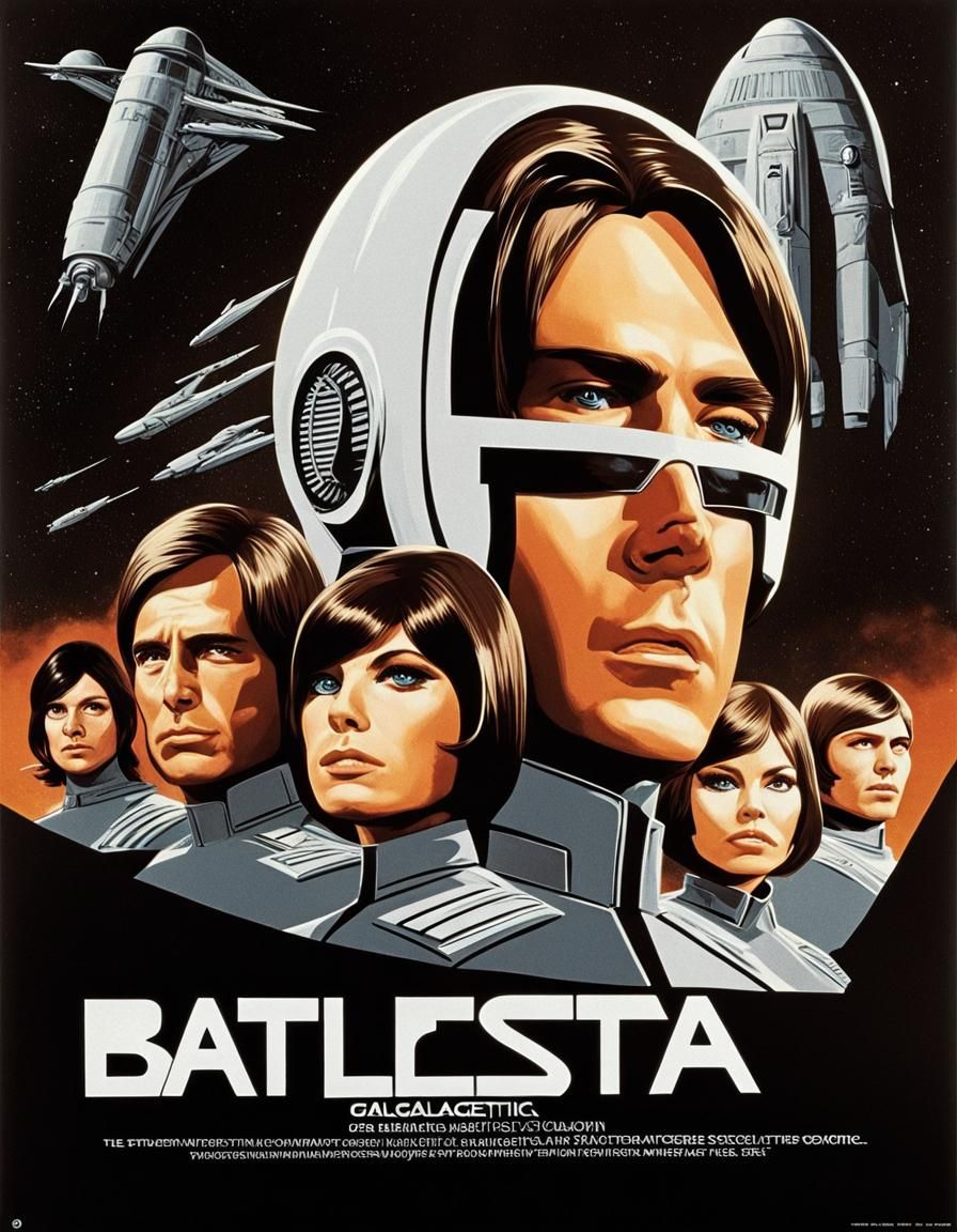 Battlestar Galactica Retro Sci-Fi Movie Poster