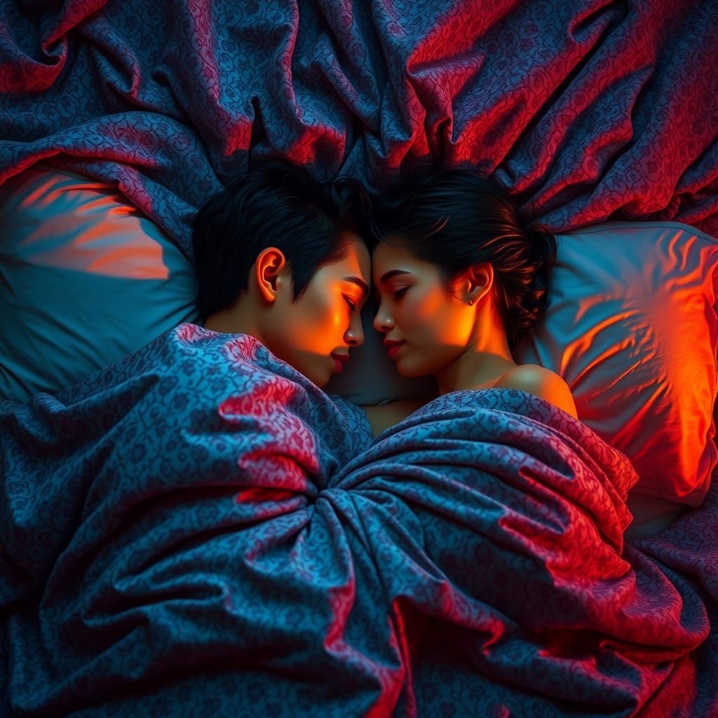 Intimate Moment in Dreamlike Hyperrealism