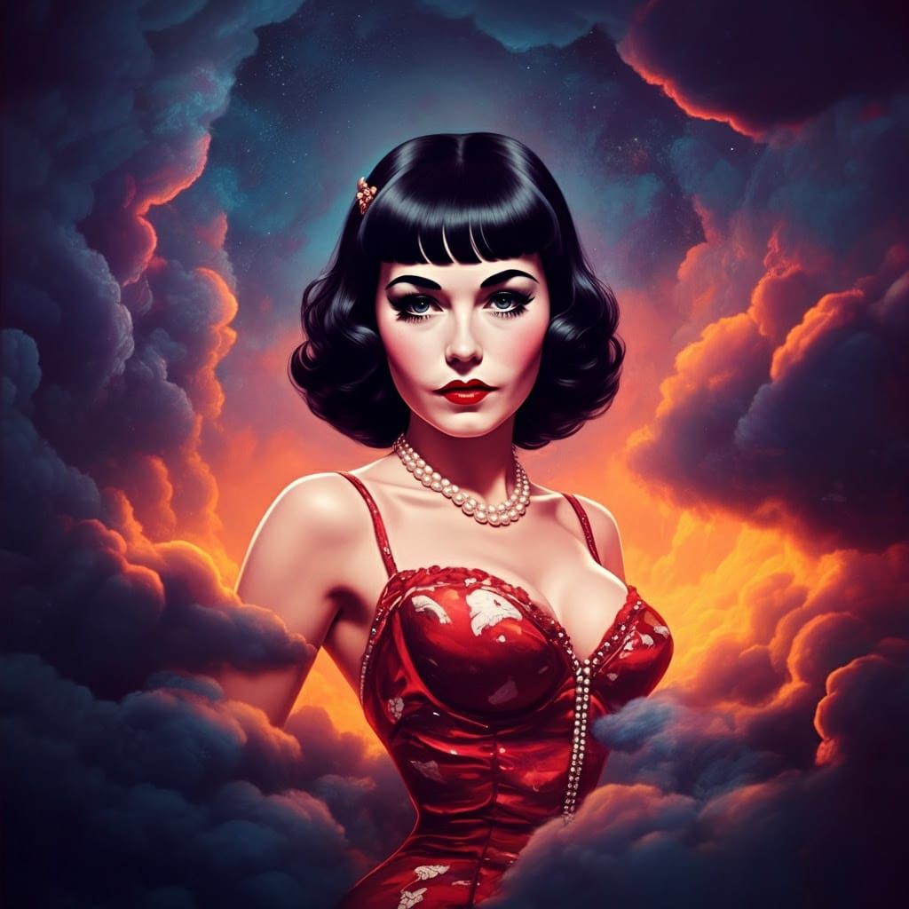 Karoline Leavitt as Bettie Page in Dreamlike Retro-Futuristi...