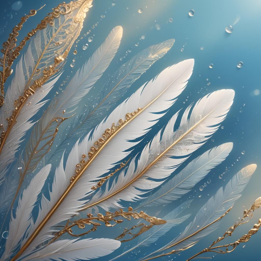 Lace Feather Concept Art in Golden Light