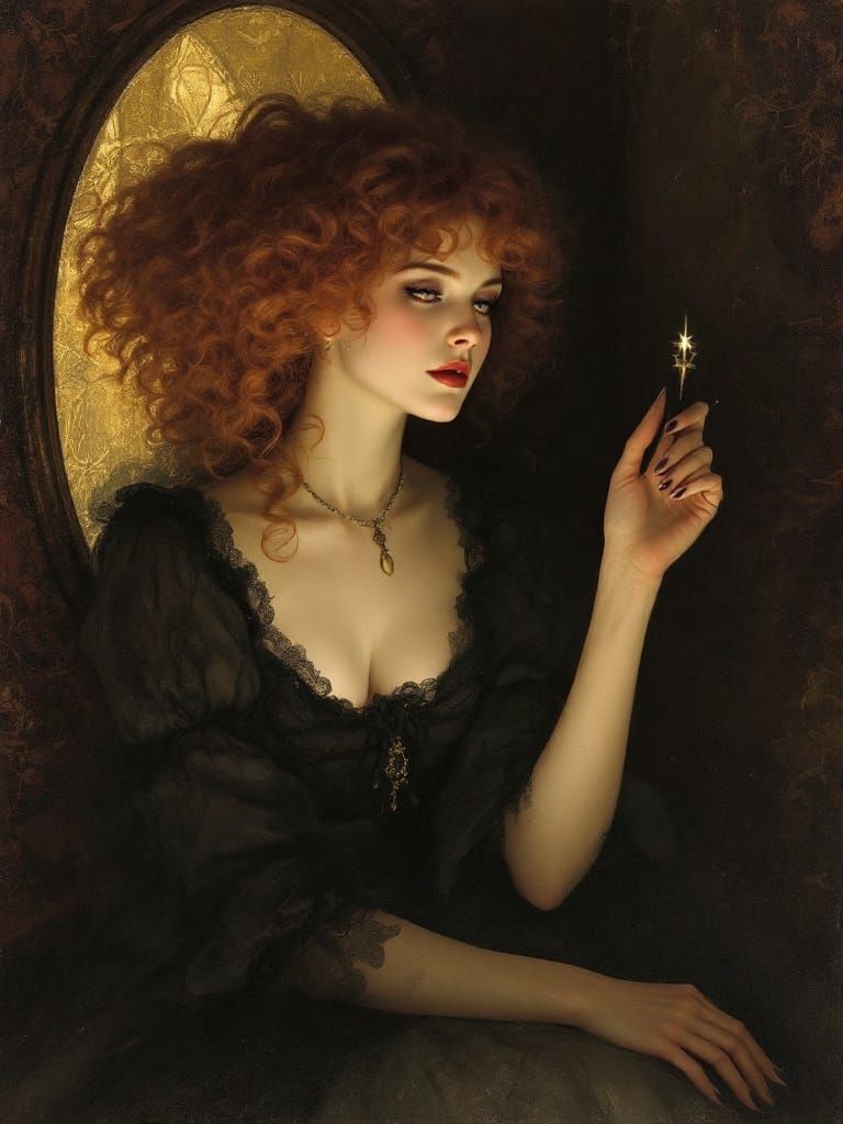 Victorian Vampire Mina Harker in Dreamy Vignette Style